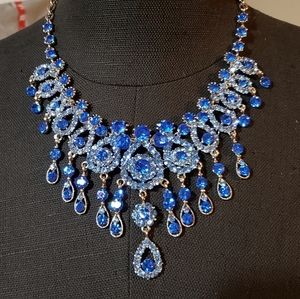 Blue prom dress necklace w/ matching earings